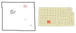 Ford County Kansas Incorporated and Unincorporated areas Spearville Highlighted